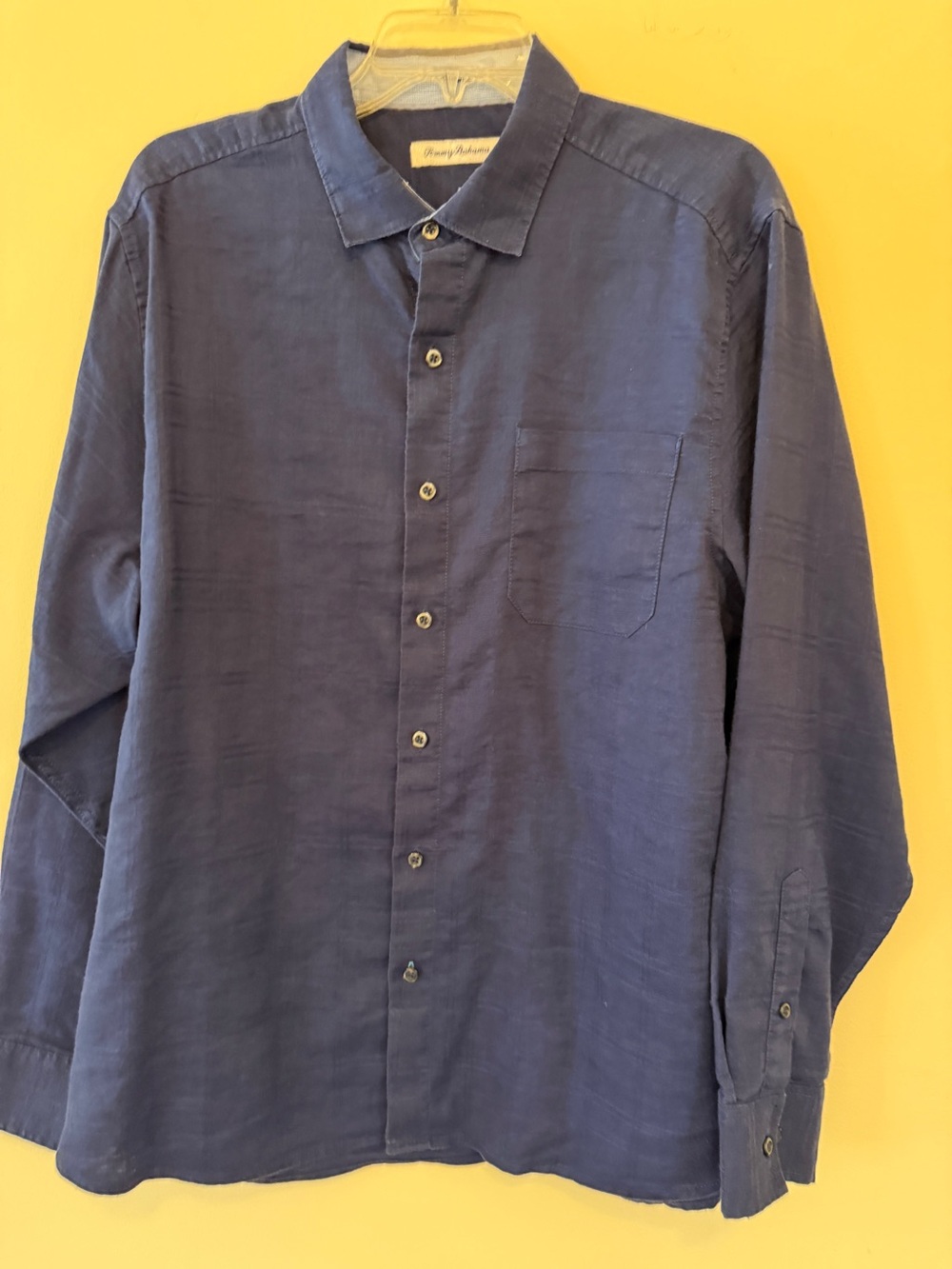 Tommy Bahama Men’s Long Sleeve Shirt – Size Large – Navy Blue – Linen Blend - Picture 3 of 15